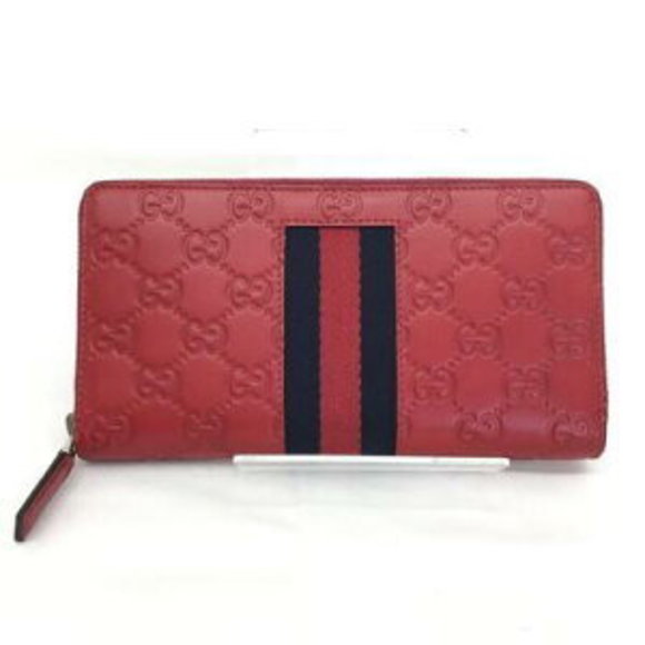 GUCCI long Wallet leather Shima Sherry red - Picture 1 of 7